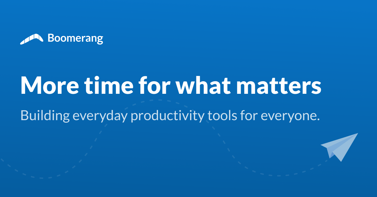 Boomerang: Meeting scheduling and email productivity