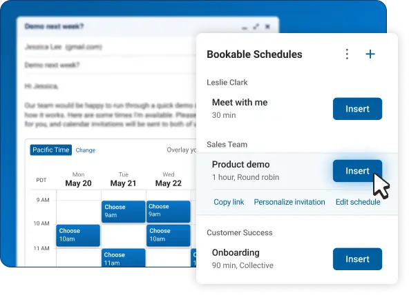 Bookable schedule