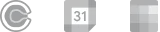 Calendly, Google Calendar, Outlook Calendar icons