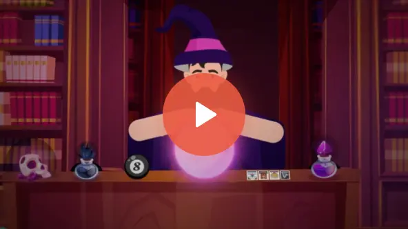 Image of hands holding a crystal ball with a play button